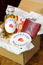 Velvet Cap Irish Whiskey & Branded Hip Flask GIft Set